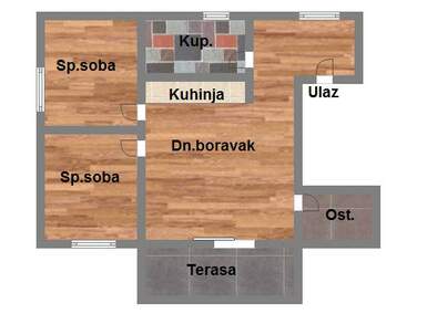 Trosoban stan, Novi Sad, Veternik, prodaja, 63m2, 109990e, id1089897